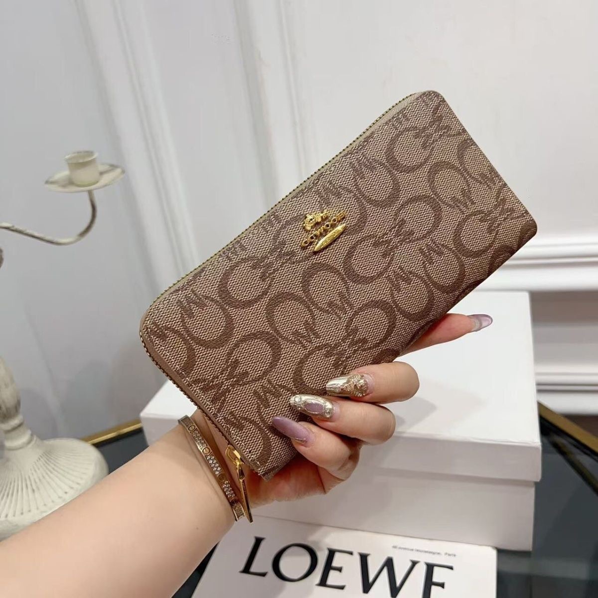 2024 nueva bolsa de tarjetas para mujeres bolsa de teléfono móvil bolsa de mano PU larga bolsa de cambio