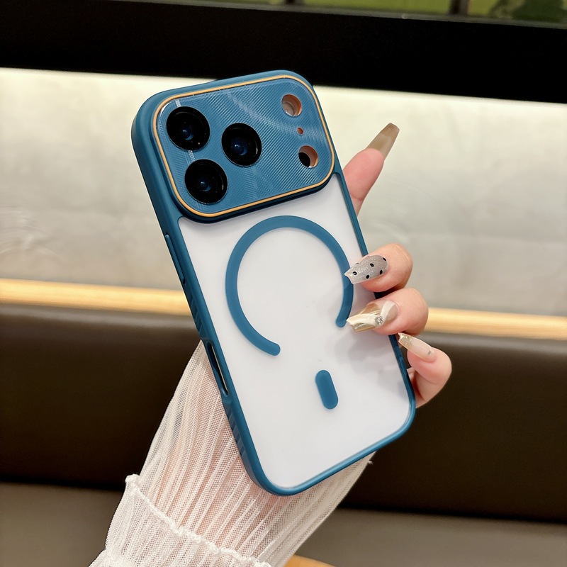 适用iPhone17PROC口磁吸手机壳苹果14大视窗天眼防滑边框防摔PC壳|undefined