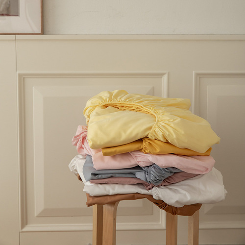 Autumn and winter 80 count pure cotton thickened brushed single piece fitted sheet ins simple style solid color 100 pure cotton bed cover single product wholesale