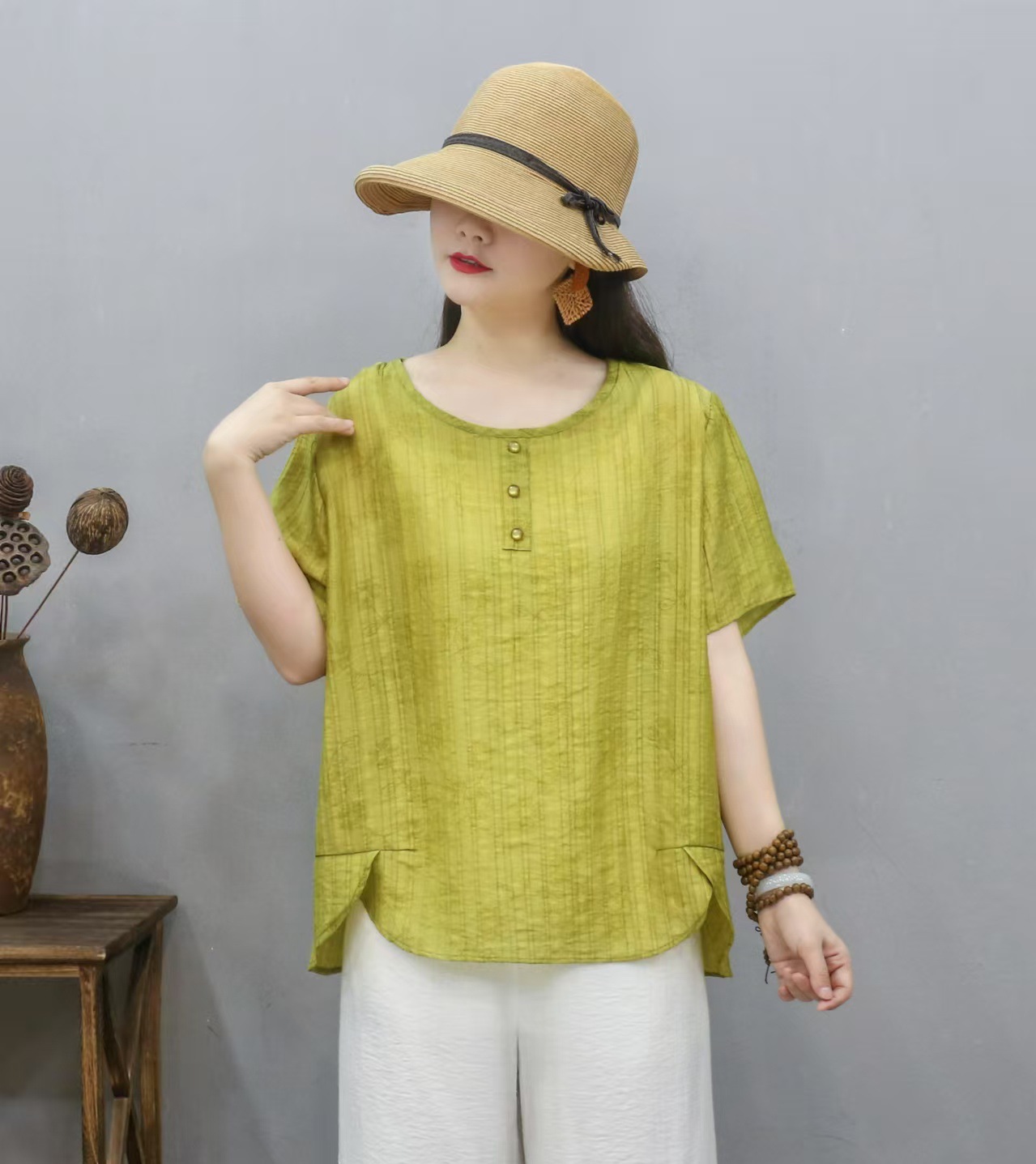 Transfronterizo 2025 primavera y verano nueva camiseta de mujer china impresa de manga corta camiseta de mujer de verano collar redondo literatura y arte image 10