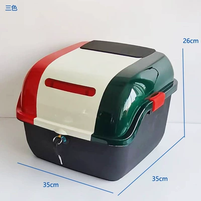 Motorcycle and Electric Vehicle Trunk Suitable for Yadea, Aima, and Tailg Electric Scooters, Thickened Large-Capacity Storage Box (Motorcycle Safety Supplies) - three-colors-large-size