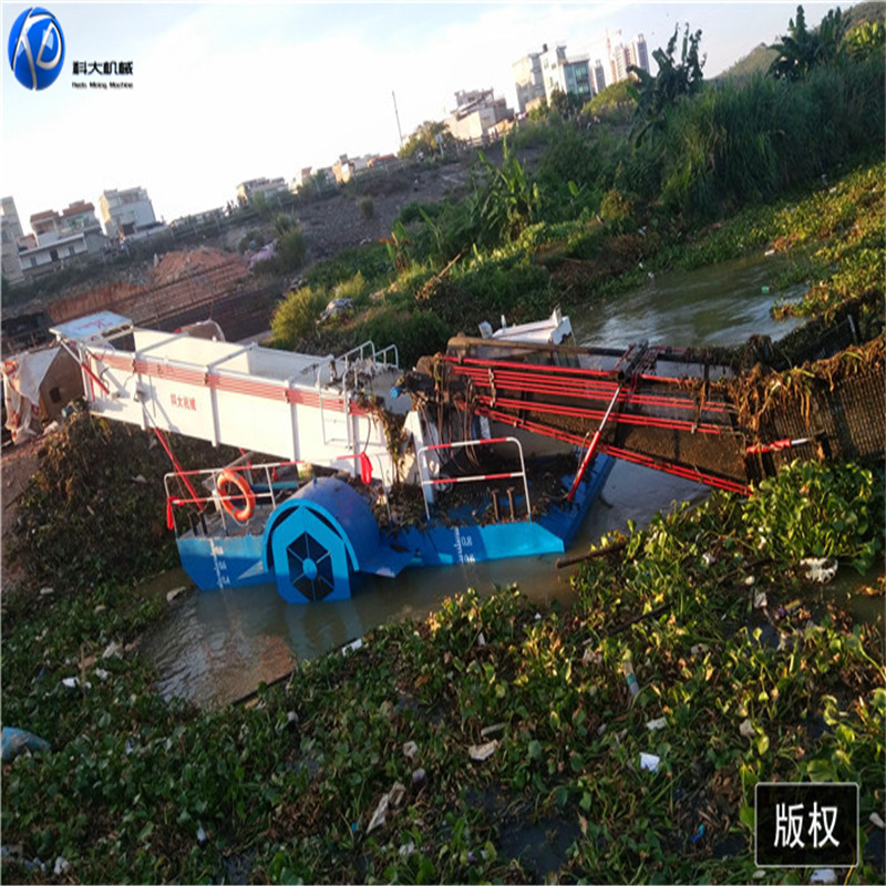 湖北水面垃圾水草清理船 水葫芦收割船 泡沫船 水陆两用割草船