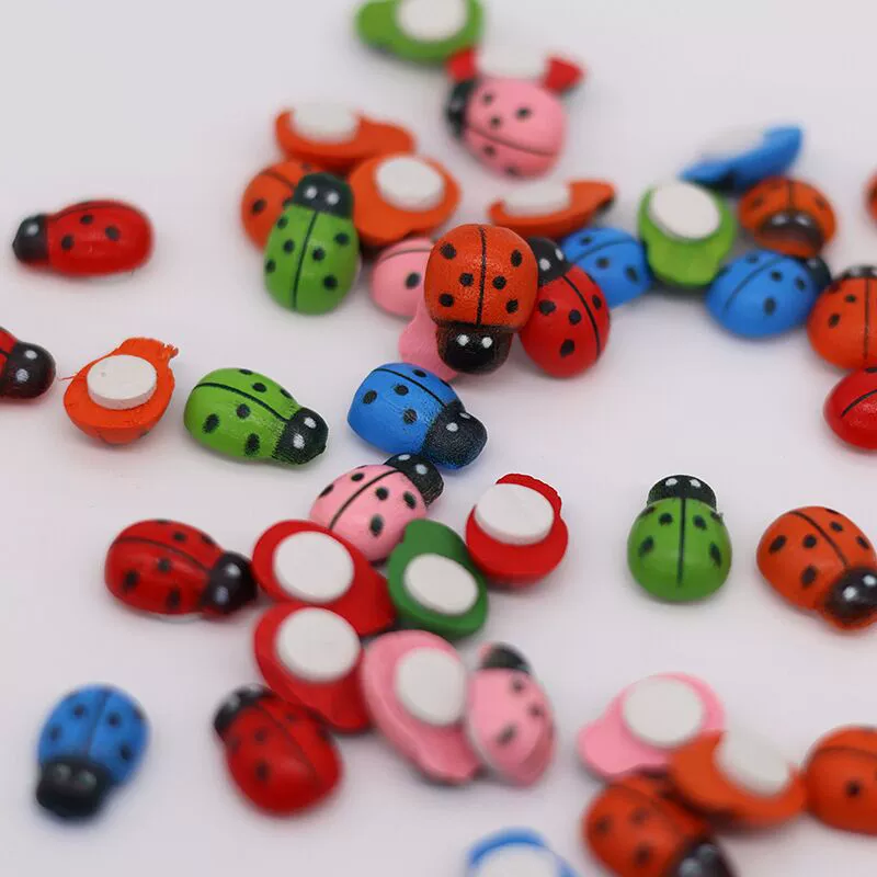 Миниатюрные садовые жуковики разных размеров для микроландшафта, деревенские деревянные мини-жуковики, комплект с двусторонним скотчем