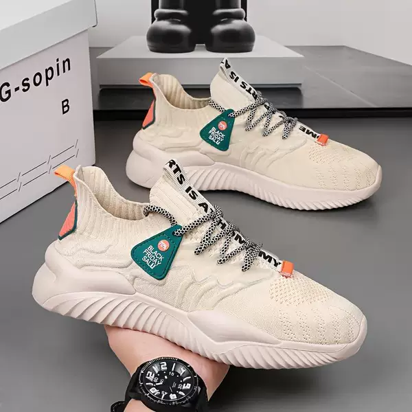2025 Autumn New Flying Woven Shoes Mesh Breathable Fashion Coconut Shoes Low-Top Lace-Up Easiest for Match Casual Sports Shoes for Men