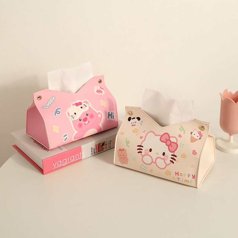New Kt Cartoon Cute Tissue Box Household Tissue Box Living Room Desk Bar Decoration Creative Paper Tissue Box