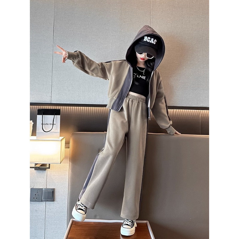 Children's Hooded Jacket And Pants Set For Girls Autumn Fashion_voghion.com