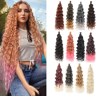 Factory Direct Sales Wig Long Curly Hair Water Ripple Curly Hair Crochet Hawaiian Curl Hawaiian Ocean Wave