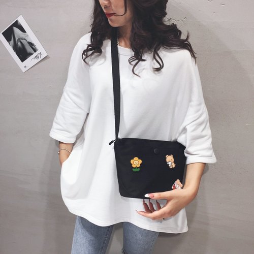 Crossbody bag wholesale fashion canvas small bag women's cute trendy handbag girly style large capacity mobile phone bag