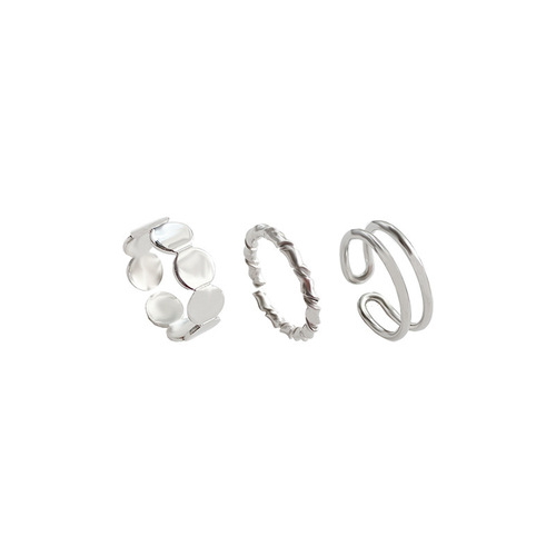 Three-Piece Set Ins Cold Wind Ring for Women, Fashion Personality, Unique Design, Stylish and Minimalist Ring