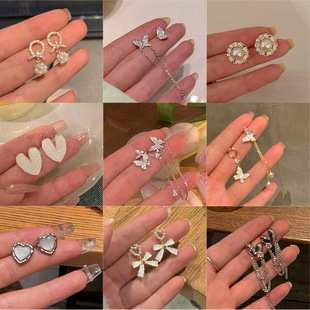 Silver needle with tassels, long earrings from pearl, silver 925 sample, high-quality style, light luxury style, wholesale