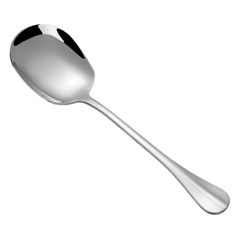Cuchara de acero inoxidable restaurante cuchara pública cuchara de hotel mango largo cuchara grande cantina cuchara de autoservicio