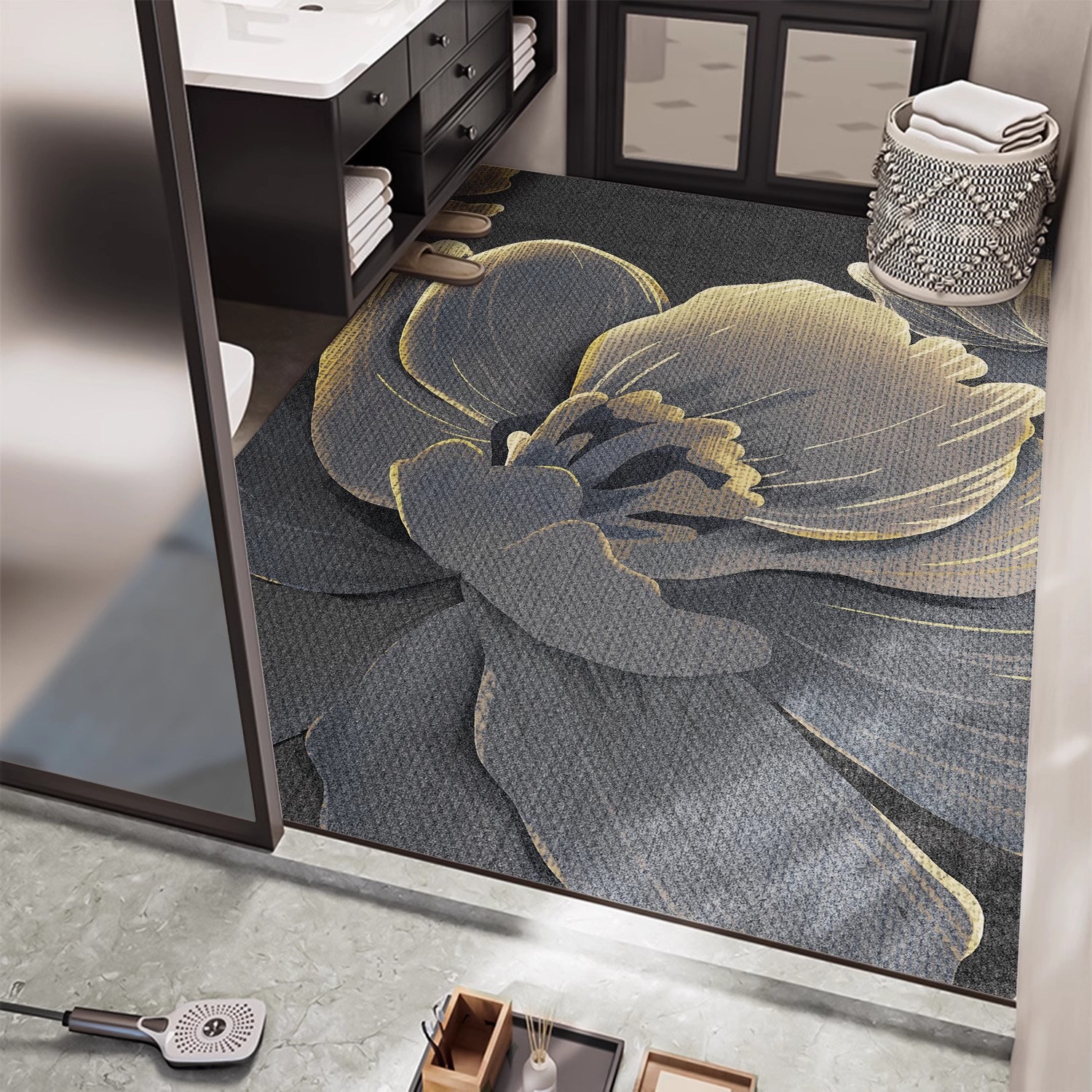 Alfombrillas de baño Alfombrillas de entrada de inodoro antideslizantes y absorbentes de agua