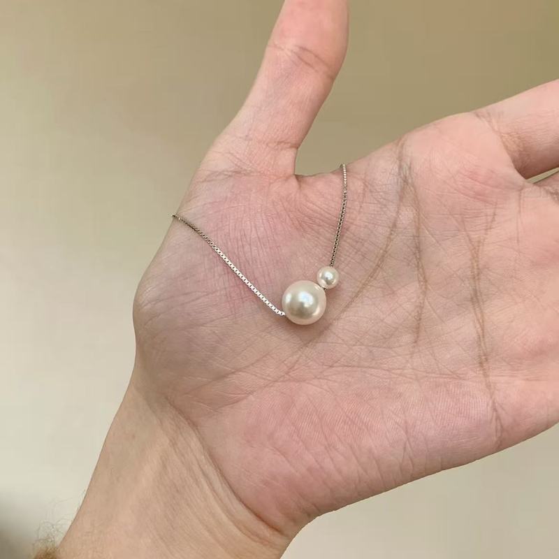 S925纯银简约高级感百搭珍珠项链女法式复古精致时尚简约锁骨|undefined