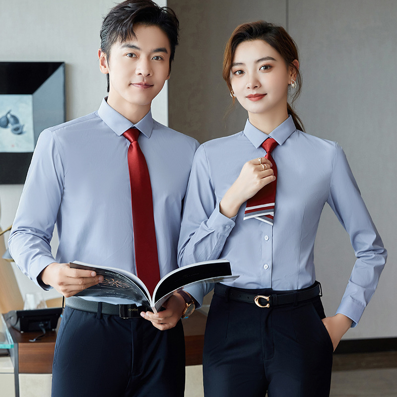 40 Cotton Plain Weave Shirts Wholesale Workwear 2026 Professional Attire Shirts for Men and Women Autumn Shirts Men's Long-Sleeved Work Clothes Women's