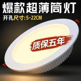 筒灯led4寸12w嵌入式5寸18瓦9公分3天花灯7射灯6开孔15cm商铺孔灯