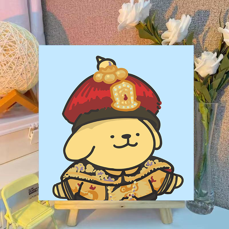 ライン子犬デジタル油絵 diy 手描き落書き漫画かわいい癒しの装飾メーカー卸売|undefined