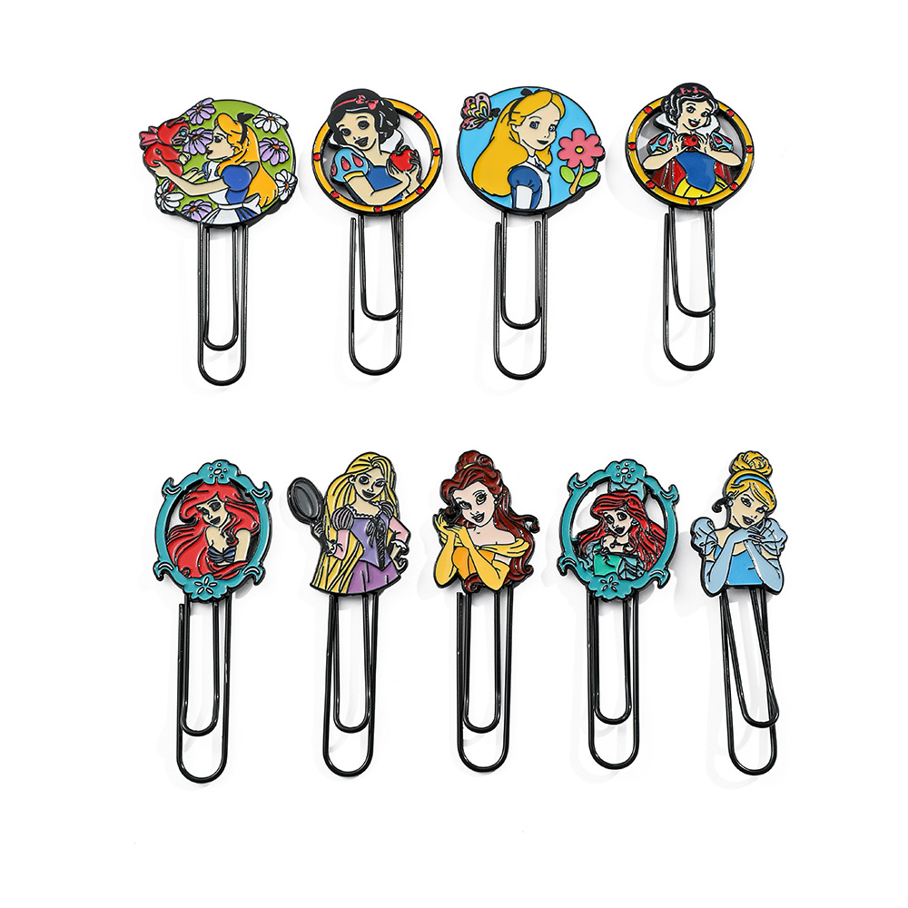 Creative Metal Small Bookmark Exquisite Princess Series Clip Bookmark Snow White Beautiful Anime Student Bookmark