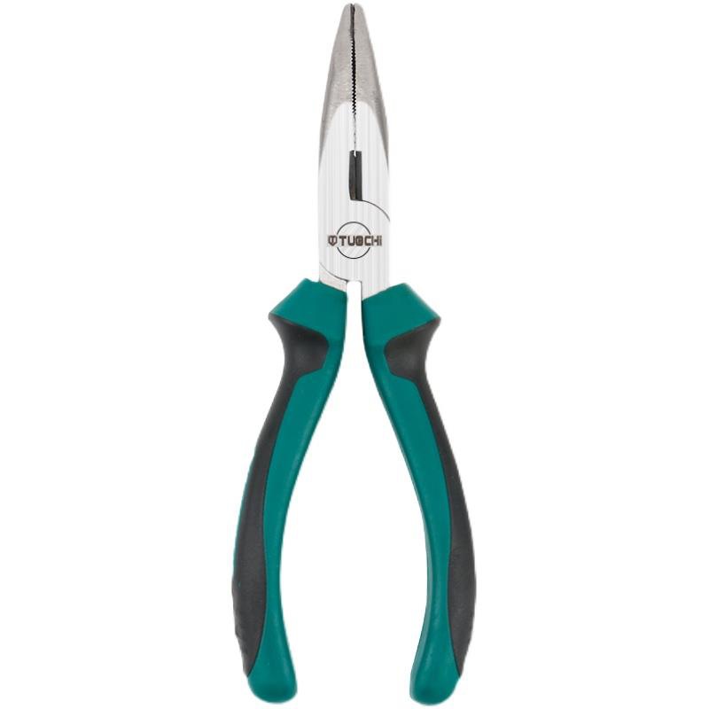 Alicates de boca curva, alicates de cabeza sin dientes, herramientas DIY manuales, alicates de corte de alambre sin dientes, alicates de cabeza curva de 45 grados