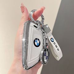 适用宝马3系钥匙套i3车5系X1X2X3X4X5刀锋真皮高端扣女ix3镶钻壳