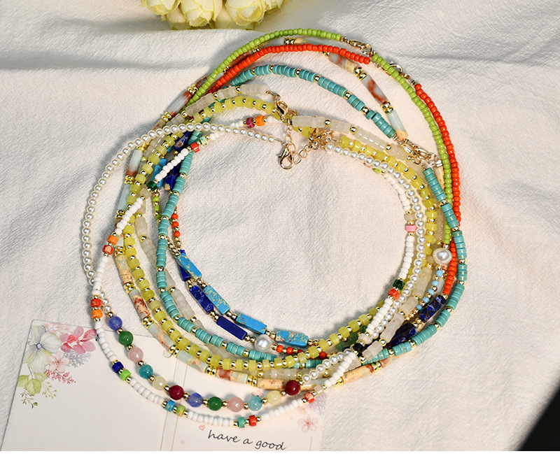 Daily Occasion Beaded Material 1 Piece Fashion Color Block Beaded Beaded Women's Necklace