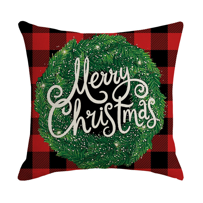 Nuevo lino transfronterizo de Navidad abraza almohada casera Santa Alce almohada sofá cubierta al por mayor