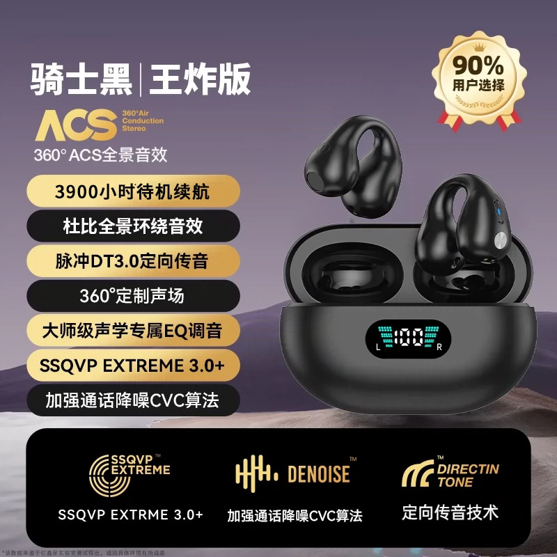 真骨伝導クリップ耳式bluetoothイヤホン2024新型無線運動ランニングは華為米ソニーに適している