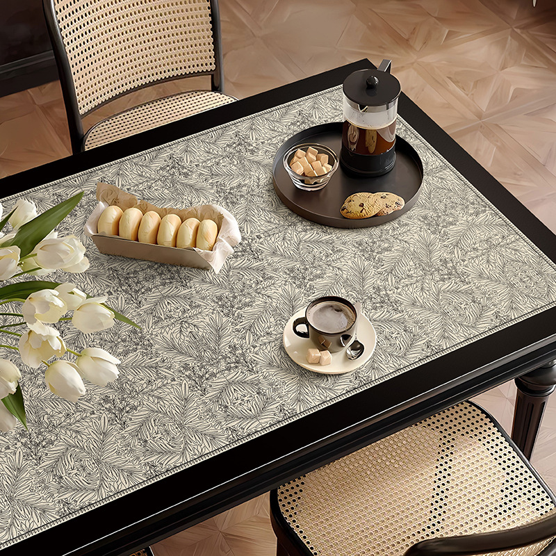 Light Luxury and High-End Dining Table Double-Sided Mat Waterproof and Oil-Proof No-Wash Living Room Coffee Table Mat Desk Tablecloth Desktop Protection Mat