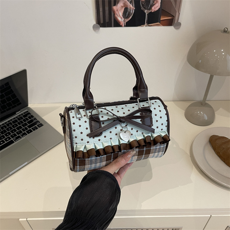 Korean Fashion Pillow Bag 2025 Autum New Handbag Bow Shoulder Bag Cute Polka Dot Crossbody Bag for Women Korean Fashion Pillow Bag 2025 Autum New Handbag Bow Shoulder Bag Cute Polka Dot Crossbody Bag for Women