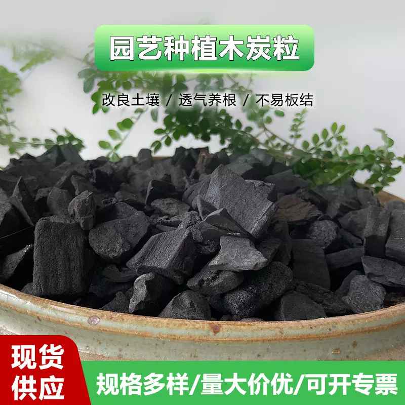 木炭粒改良土壤调酸碱度污水处理除甲醛去霉味竹炭果木炭颗粒