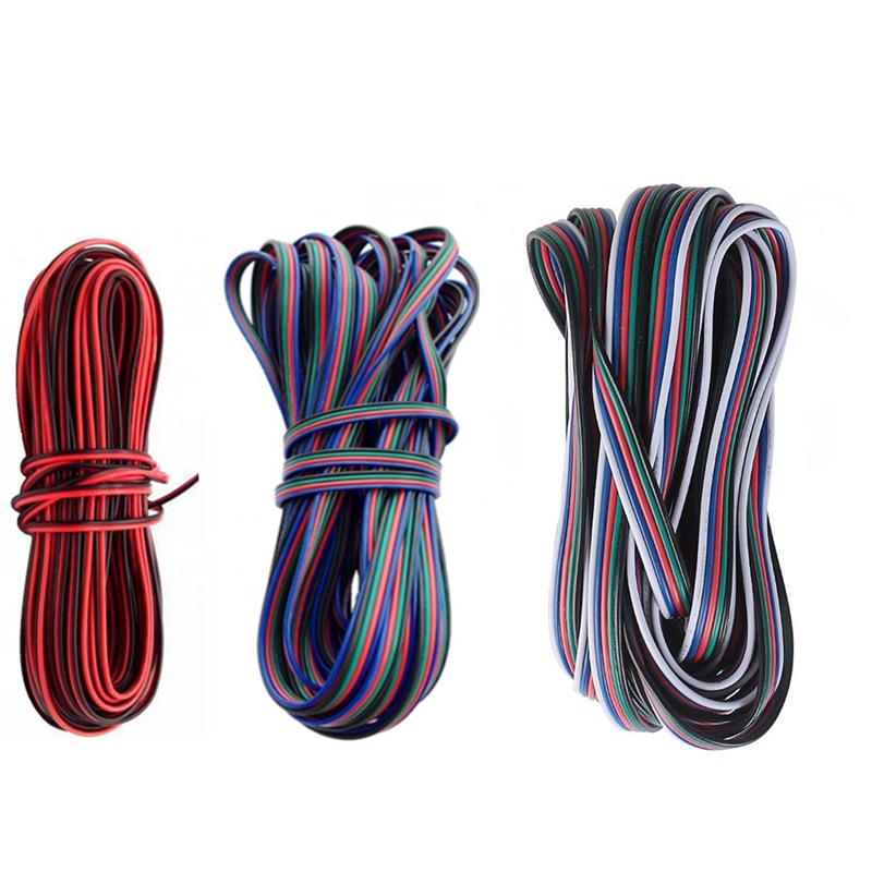 LED灯带灯条用黑红线2P延长线22号线1米3M 5M 10米套装2并电线-阿里巴巴