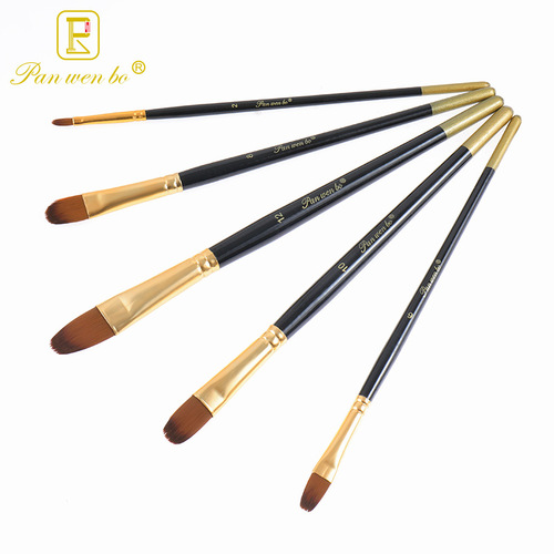 Set of 5 Pencil Brush for Cross-border Watercolor Gouache Oil Painting, Wholesale Art Drawing Brush Nylon Hair Paint Brush