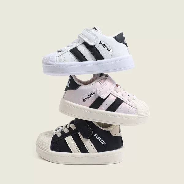 Boys' fashion sneakers, new spring and autumn children's shoes, versatile shell-toe white shoes, girls' breathable running shoes