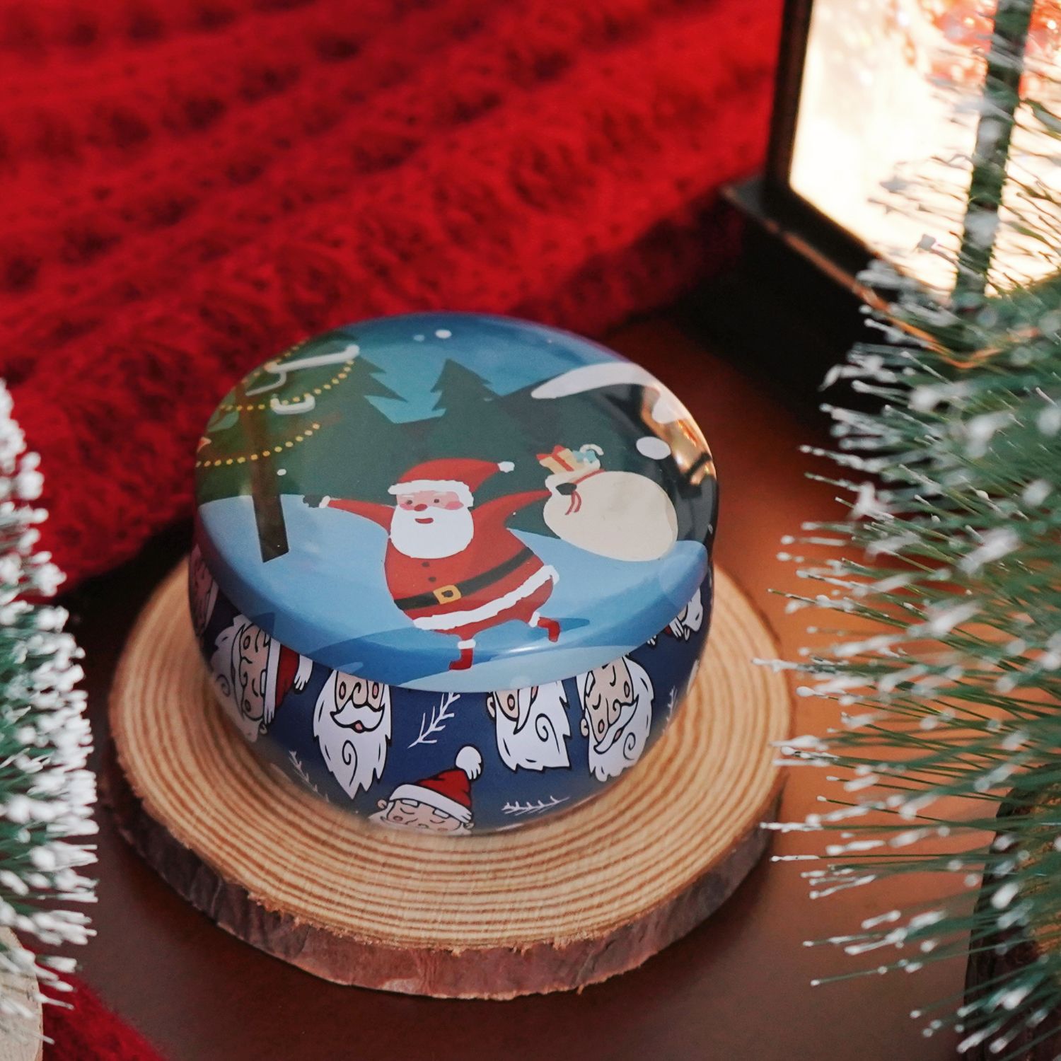 Navidad caja de regalo de vela de banano set romántico no humo perfume adornos regalo de mano vela doméstica de Navidad al por mayor