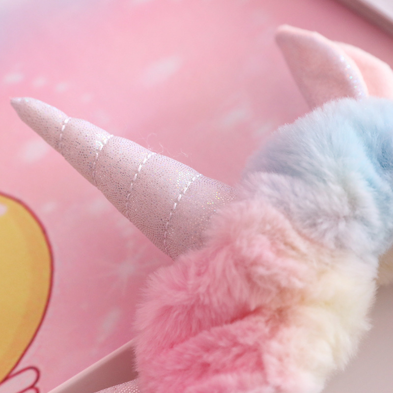 [Entrega de una pieza] Europa y América Internet celebridad chica máscara de maquillaje Super lindo gato orejas Arco Iris unicornio banda de pelo