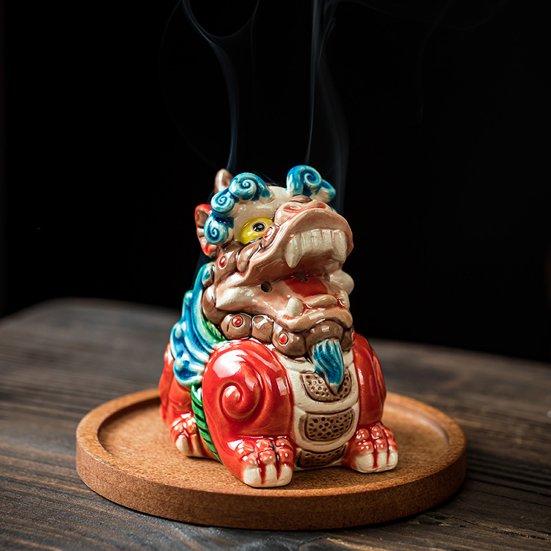 交趾陶貔貅盘香炉文创香薰炉轻奢高级无粘粉香座家用室内香薰摆件