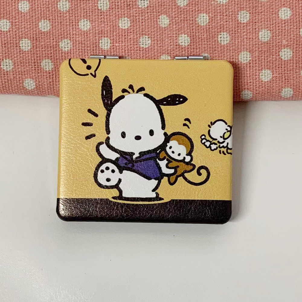 Nuevo perro Pacha osos de fresa doble cara plegable espejo de maquillaje tienda en línea tienda de espejo pequeño fábrica al por mayor