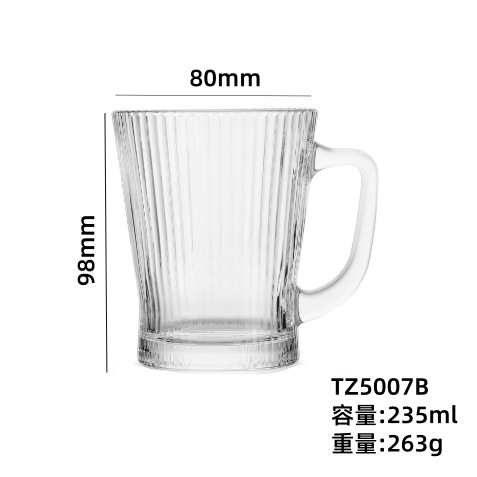 Taza de cerveza creativa taza de cerveza taza de leche taza de jugo taza de vidrio casera taza de agua con mango comercial logotipo al por mayor