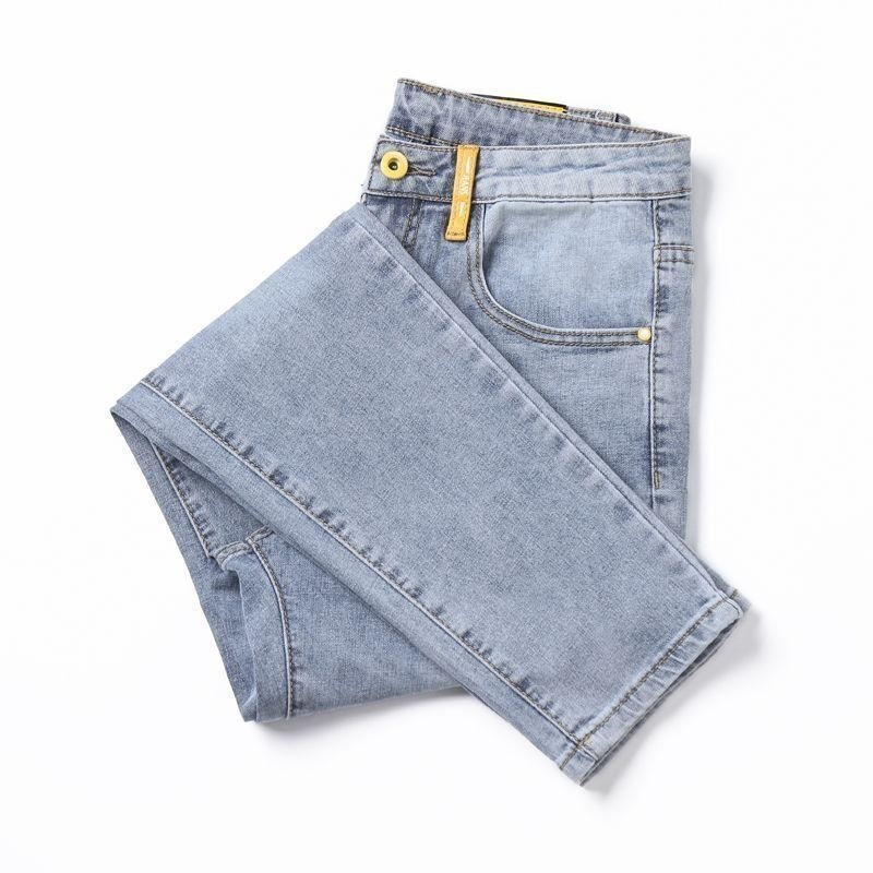 2024 Spring and Autumn New Korean Style Trendy Jeans for Men, slim fit straight tube versatile micro cone fashion casual_voghion.com