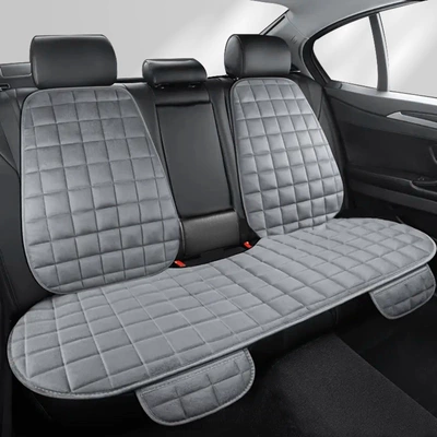 car seat cushions, winter warm seat: Wool pad - plush-rear-seat-backrest-in-elegant-gray