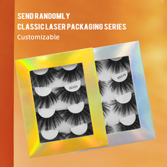 外貿跨境新品25mm 6D化纖假睫毛4對裝自然濃密卷翹眼睫毛廠家批發