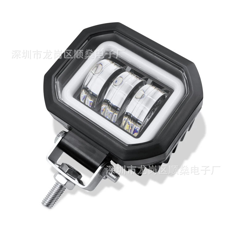 Led Work Light with 3 Beads and Lens, External Strong Light Inspection Light, Motorcycle Electric Vehicle Spotlight, Off-Road Vehicle Front Bumper Light