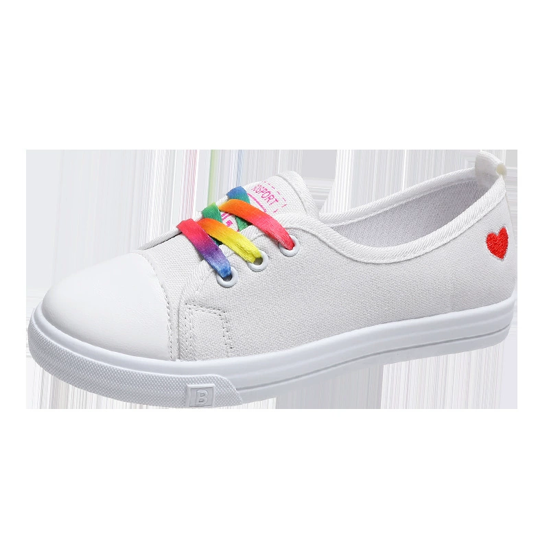 Rainbow white shoes, fashionable footwear, cloth sneakers, 2021 collection, wholesale