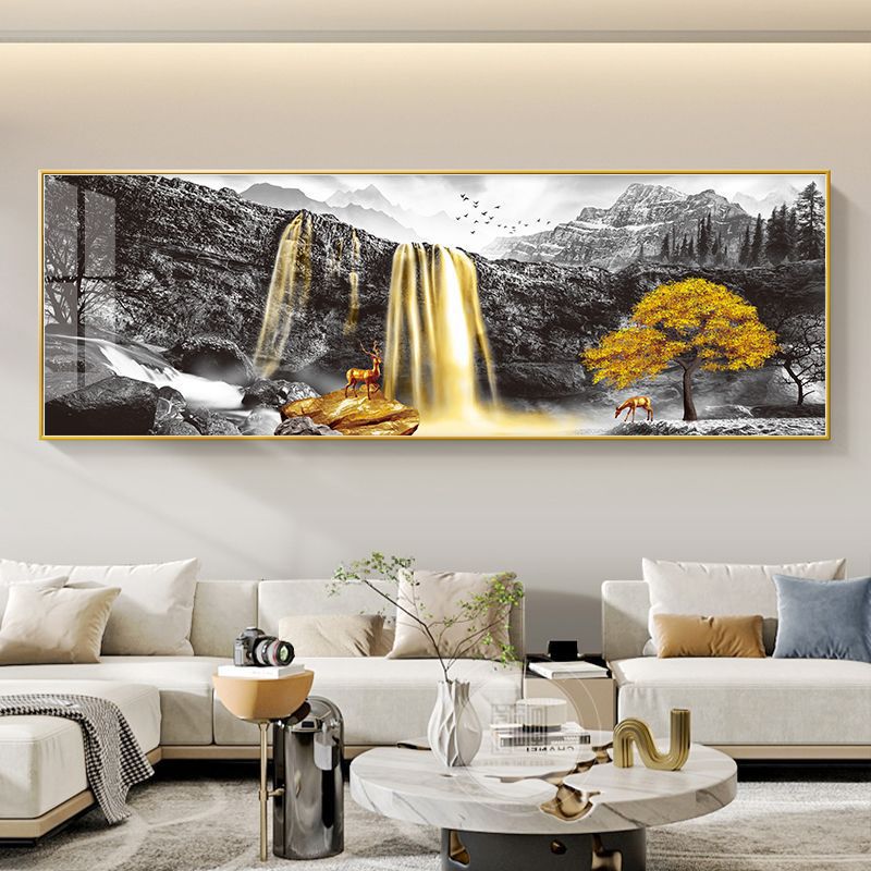 Liushui Shengcai sala de estar pintura decorativa nuevo sofá chino fondo pintura colgante de pared salón de té Zen pinturas murales paisajes