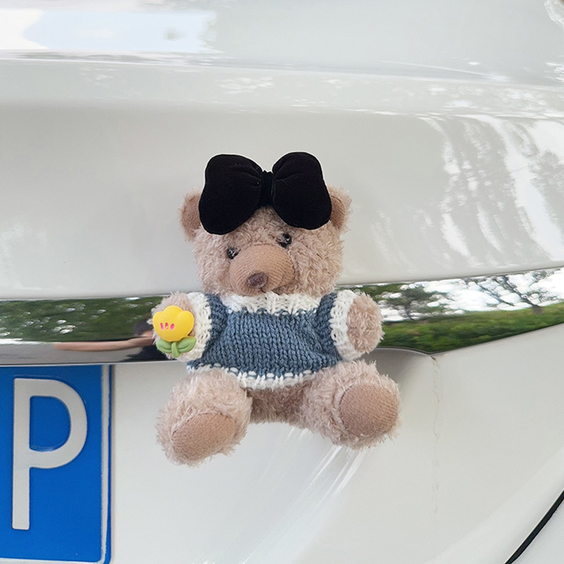 Colgante de cola de automóvil lindo peluche oso muñeca muñeca baúl de automóvil decoración de decoración de motocicleta eléctrica