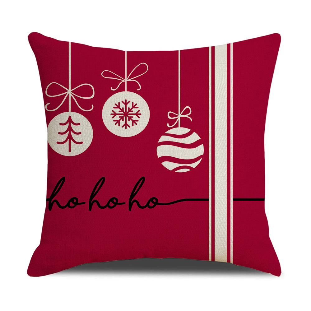 New Pink Cartoon Christmas Linen Pillow Cover Sofa Cushion Household Products Pillow Cover_voghion.com