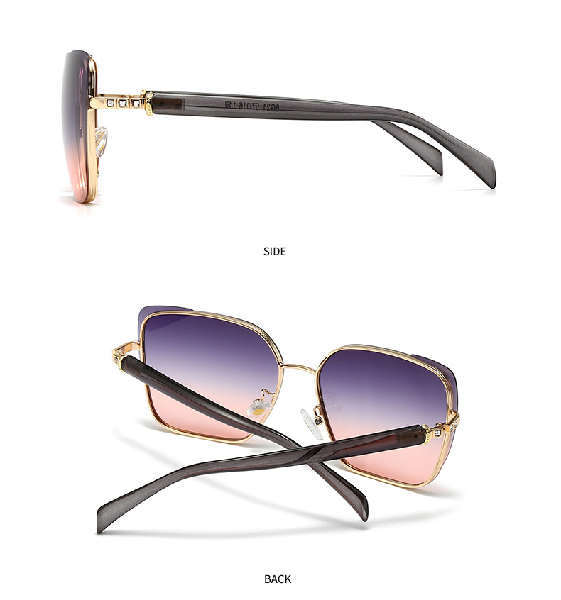 European and American Modern Retro Sunglasses High-end Women's INS Sunglasses All-match Fashionable Metal Sunglasses 5G21_voghion.com