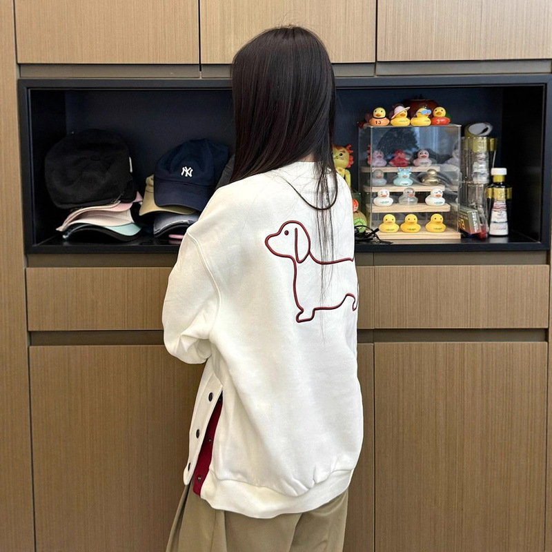 Contrast Color Puppy Round Neck Sweatshirt, National Fashion Brand American Retro Loose Long-Sleeved Sweatshirt for Men and Women Contrast Color Puppy Round Neck Sweatshirt, National Fashion Brand American Retro Loose Long-Sleeved Sweatshirt for Men and Women