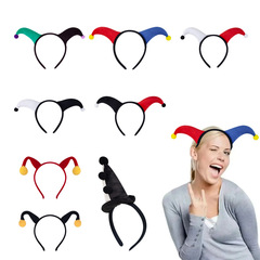 萬聖節卡通頭飾道具小丑發箍可愛毛絨裝扮化妝舞會發卡演出頭箍女