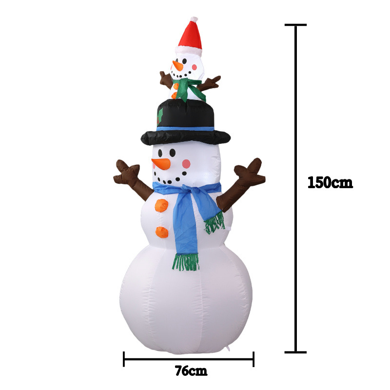 Nuevo molde de aire infláble de Navidad 1.8m decoración de patio de nieve luminosa decoración de Navidad transfronteriza