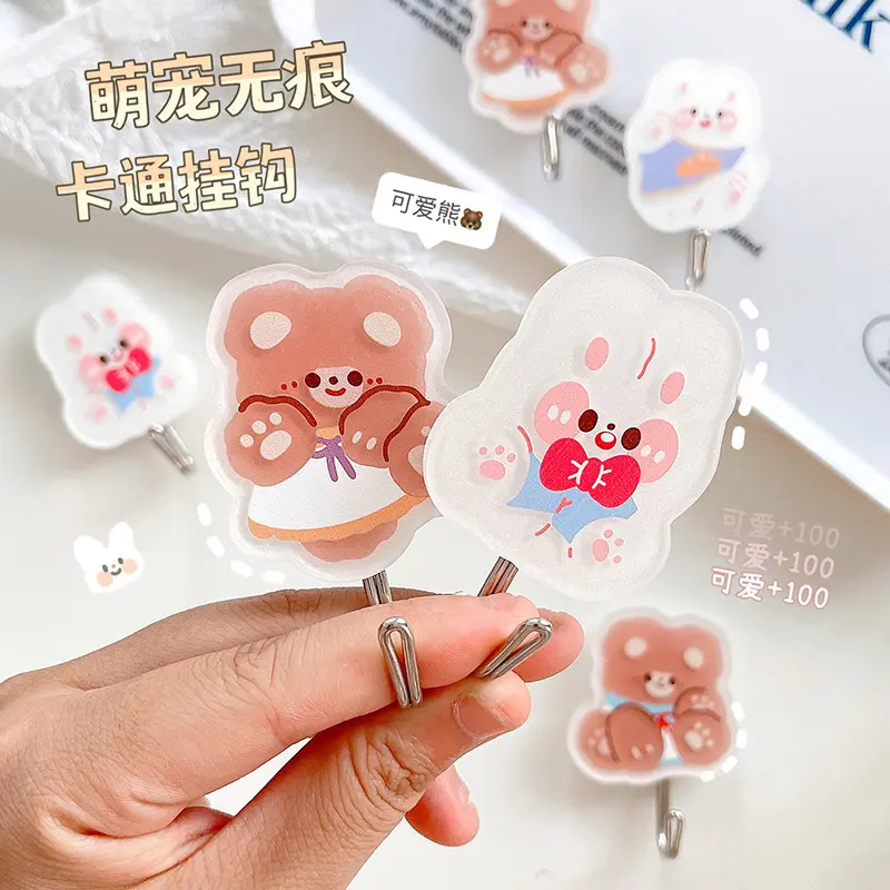 Acrylic cartoon hook without marks and holes
